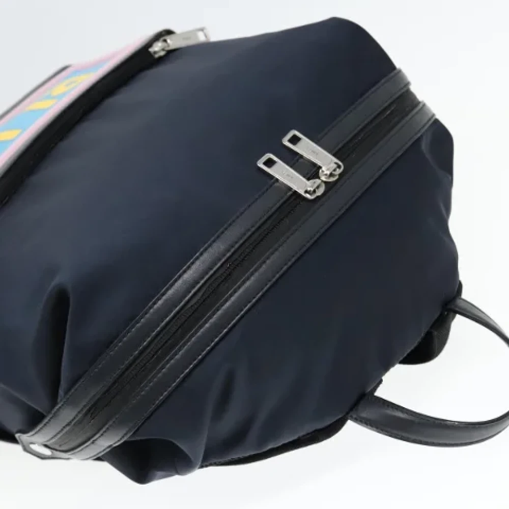 Fendi Vintage Pre-owned Nylon backpacks Blue Dames