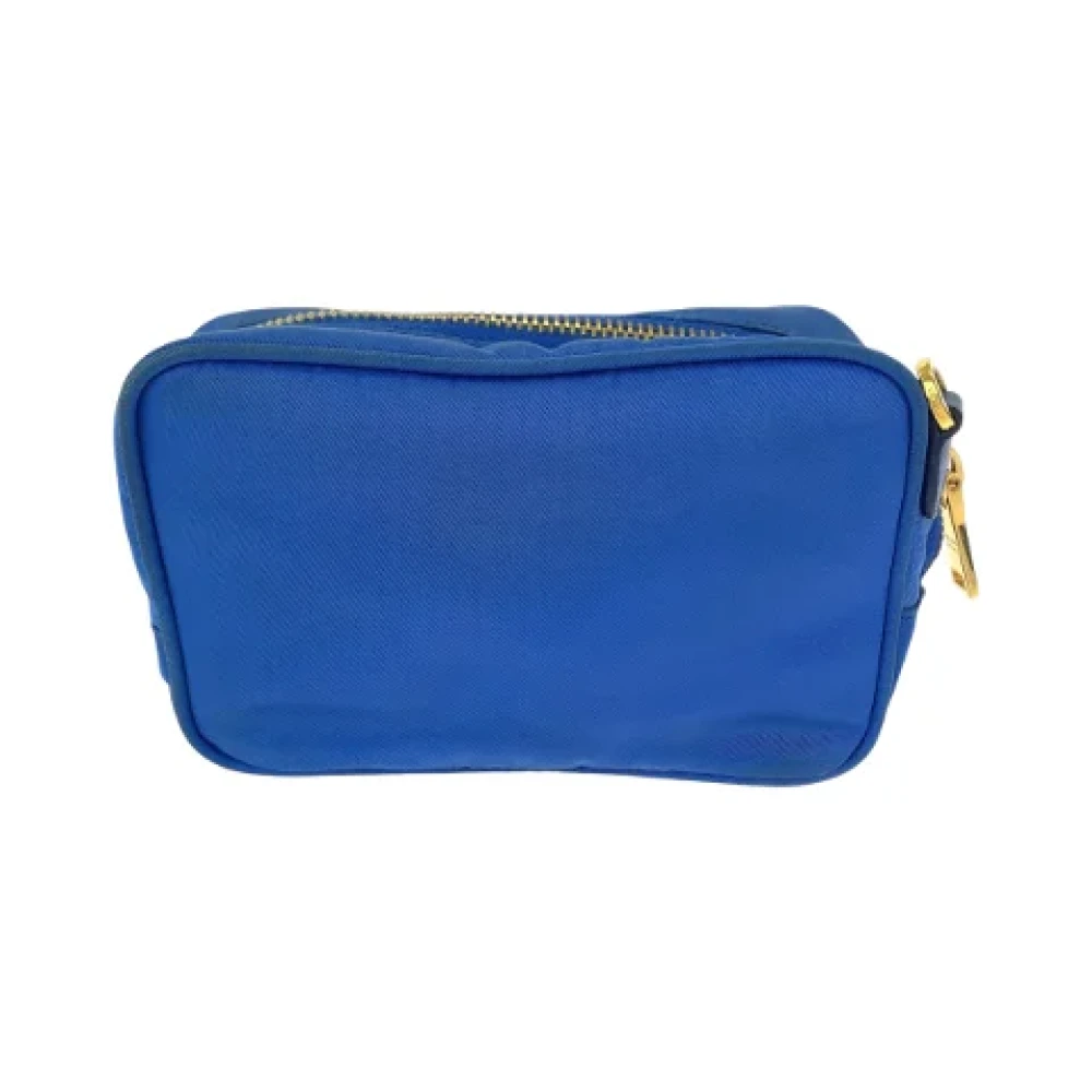Prada Vintage Pre-owned Canvas crossbody-bags Blue Dames