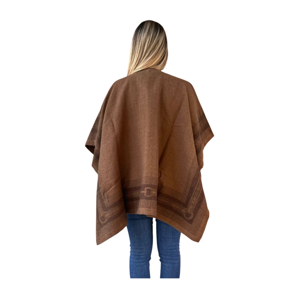 Ralph Lauren Poncho Cape Brown Dames