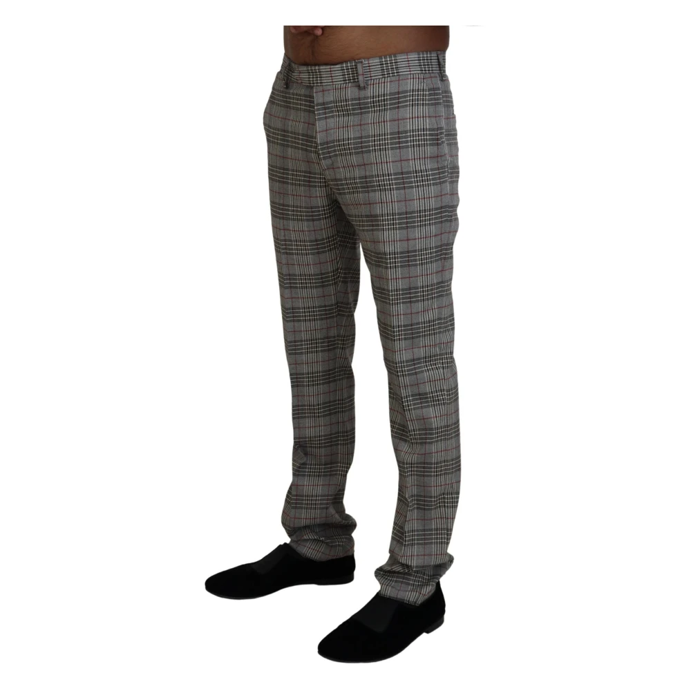 Bencivenga Grijze Geruite Skinny Broek Gray Heren