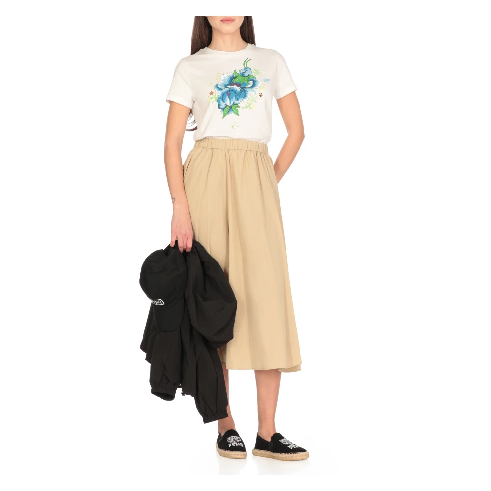 Kenzo Wit Katoenen T-shirt met Logoprint White Dames