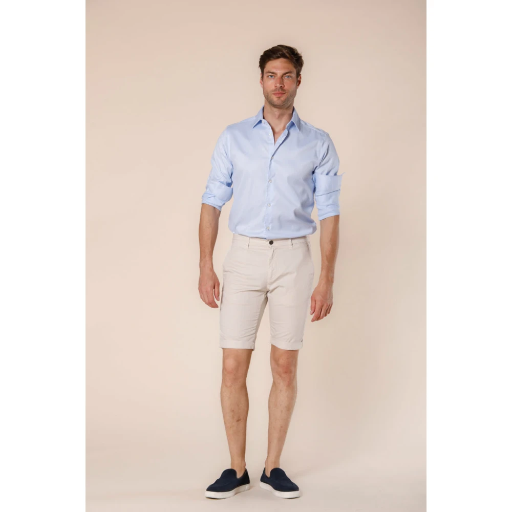 Mason's Stretch Gabardine Bermuda Shorts Regular Fit Beige Heren