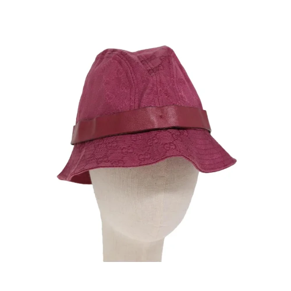 Gucci Vintage Pre-owned Canvas hats Red Dames