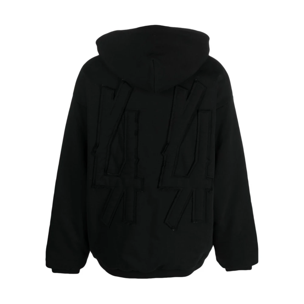44 Label Group Zwarte Stretch Heavy Hoodie Black Heren