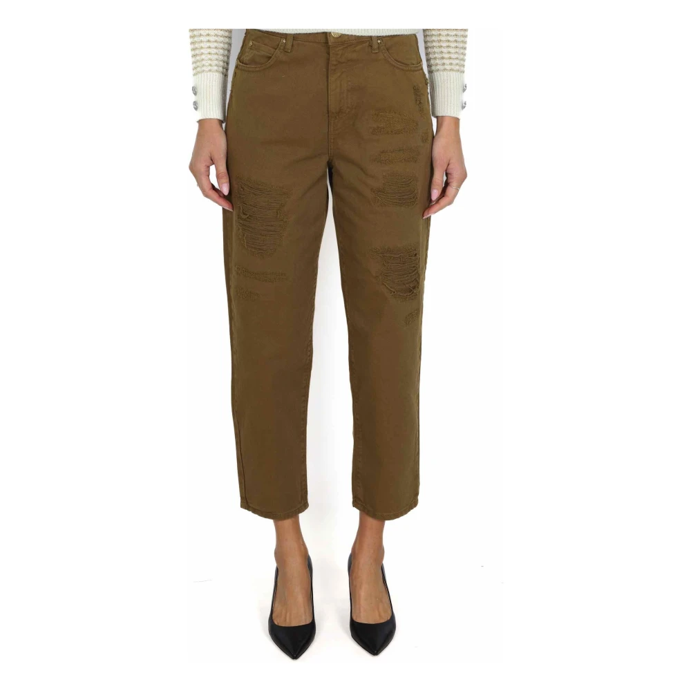 pinko Hoge taille mom fit denim jeans Brown Dames