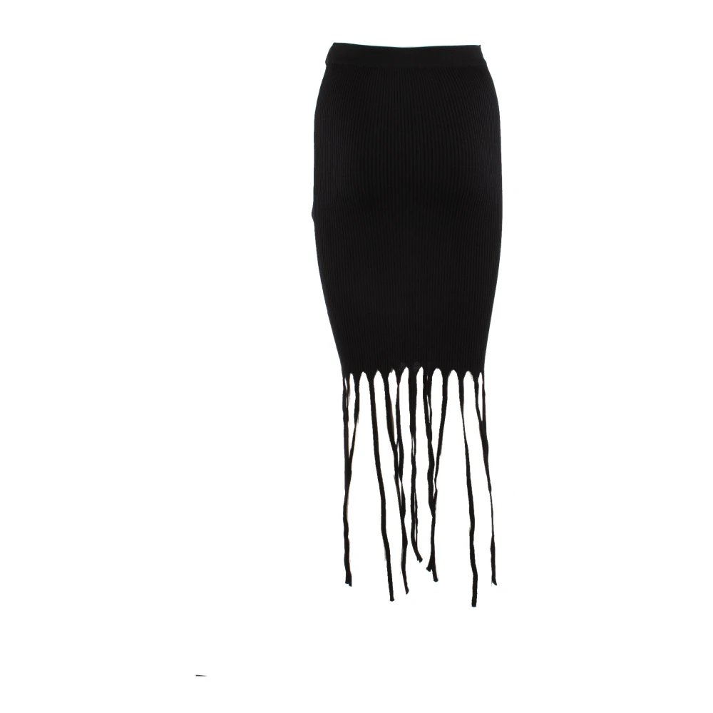 pinko Zwarte rok met viscose en polyamide Black Dames