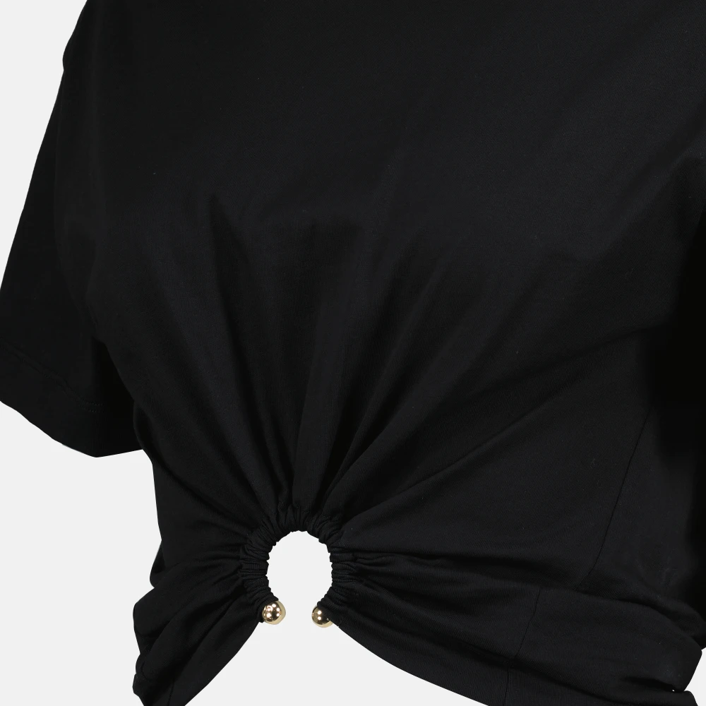 Paco Rabanne Zwart T-shirt Lente-Zomer 2025 Collectie Black Dames