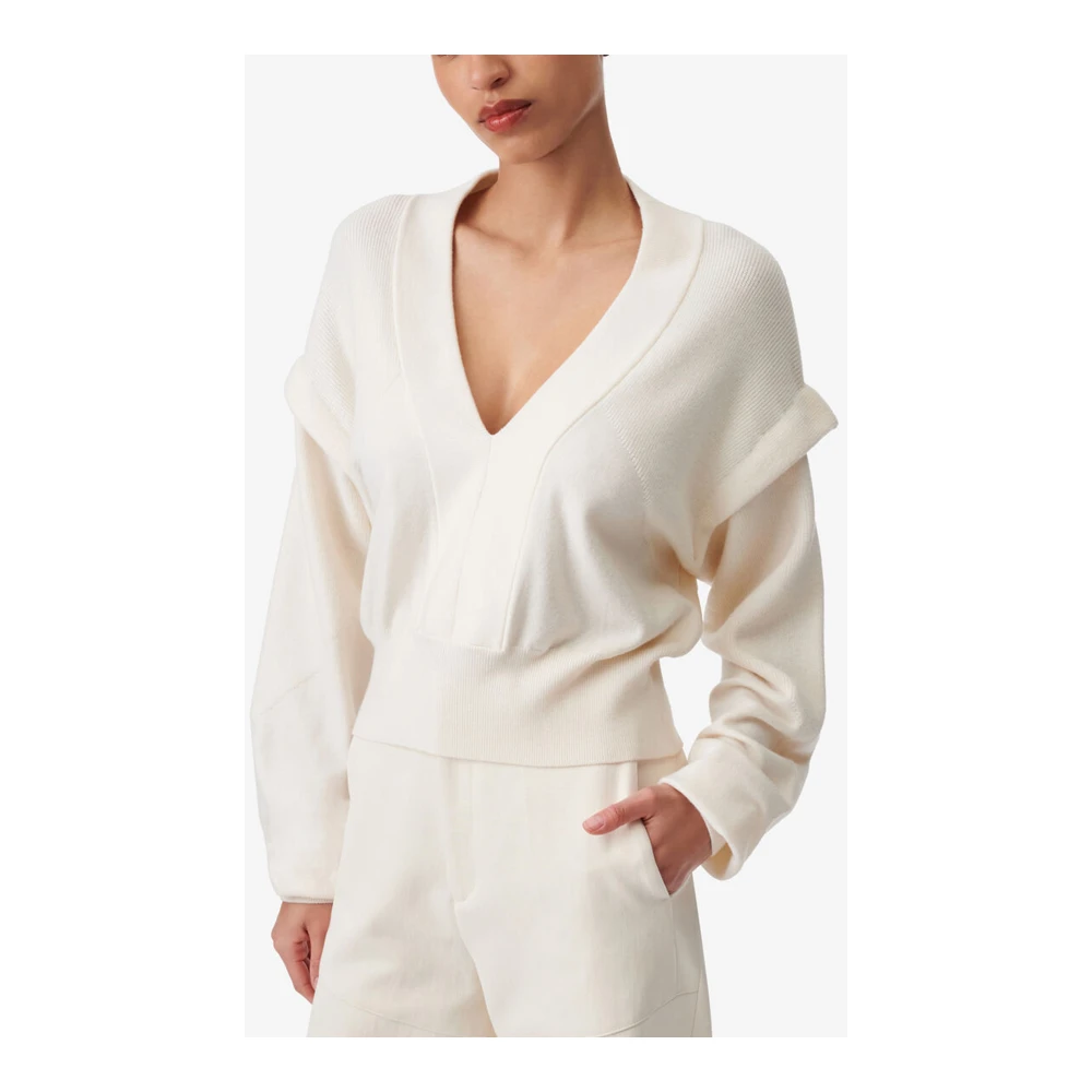 IRO Beige Gebreide V-hals Trui Beige Dames
