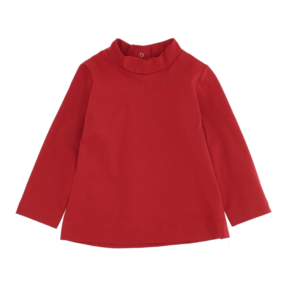 Monnalisa Girls Red Lupetto In Cotton Jersey - Kids Blouses - 2 Y - Kids