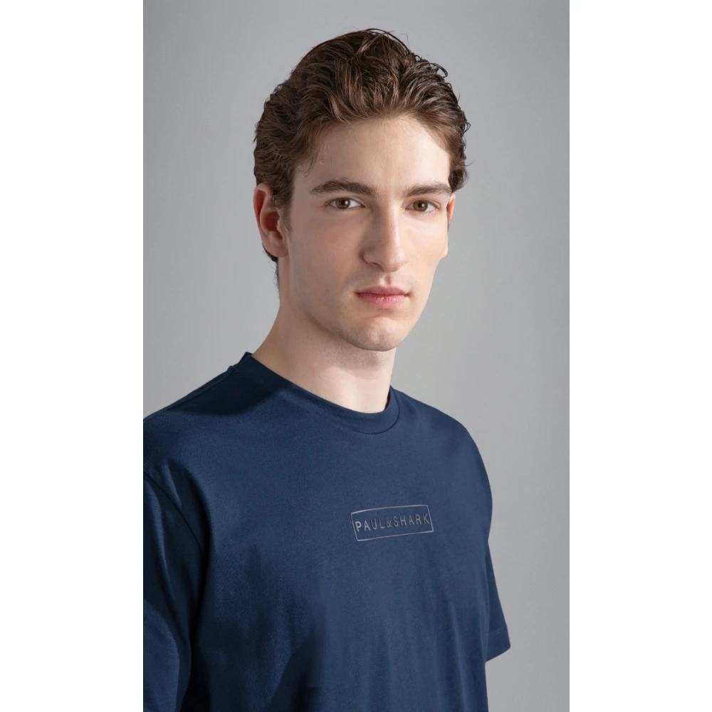 PAUL & SHARK Marine Katoenen T-shirt Regular Fit Blue Heren