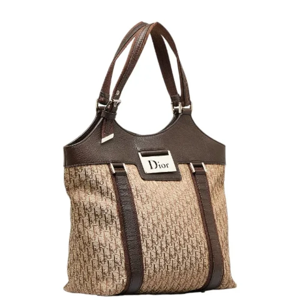 Dior Vintage Pre-owned Canvas handbags Beige Dames
