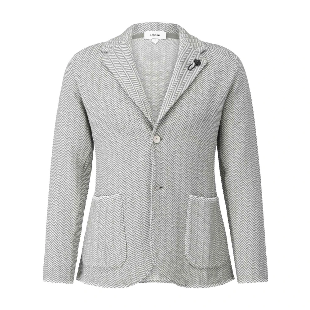 Lardini Zigzag Patroon Katoenen Blazer Green Heren