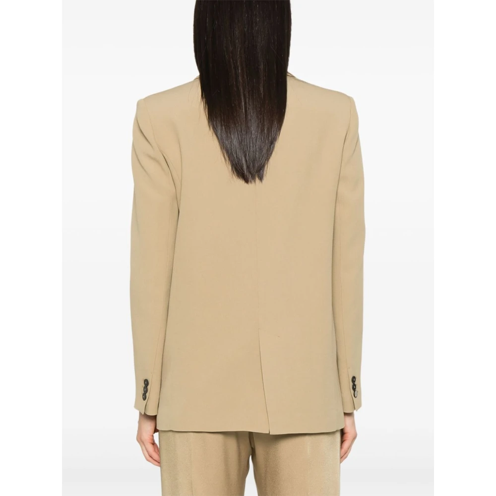 Forte Satin Regular Jas Beige Dames