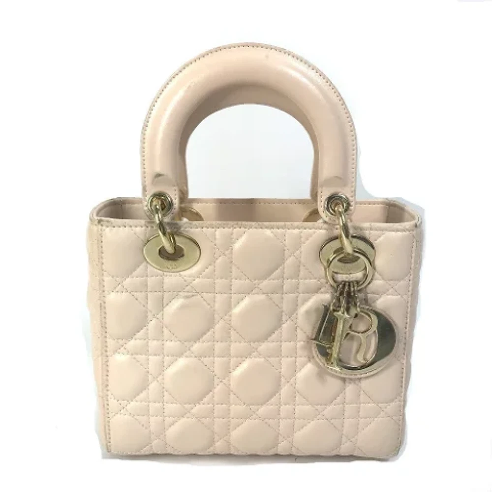 Dior Vintage Pre-owned Leather dior-bags Beige Dames