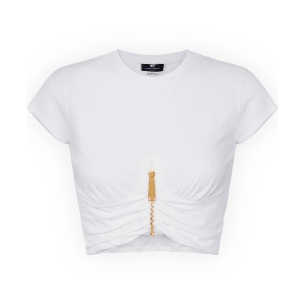 Elisabetta Franchi Stijlvol T-shirt met MAGLIA-detail White Dames