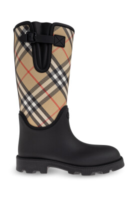 plaid-patterned-wellington-boots