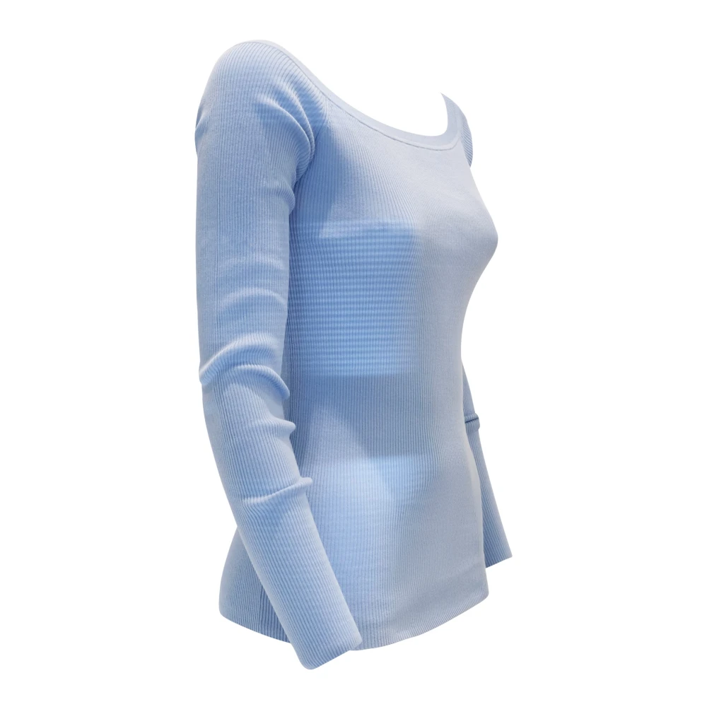 P.a.r.o.s.h. Poederblauwe Katoenen Trui Ss24 Blue Dames
