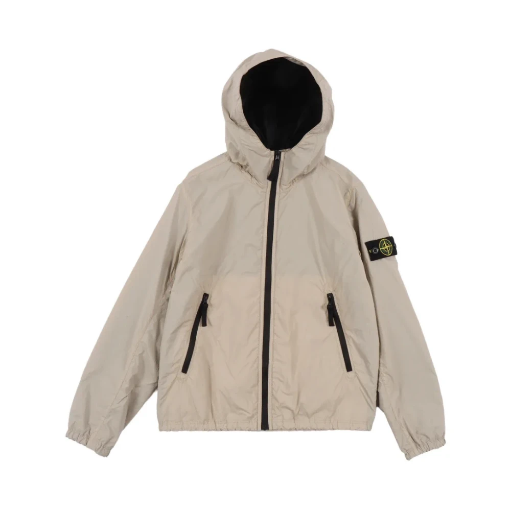 Stone Island Beige Light Jackets, Male, 12 Y, Hooded Jacket