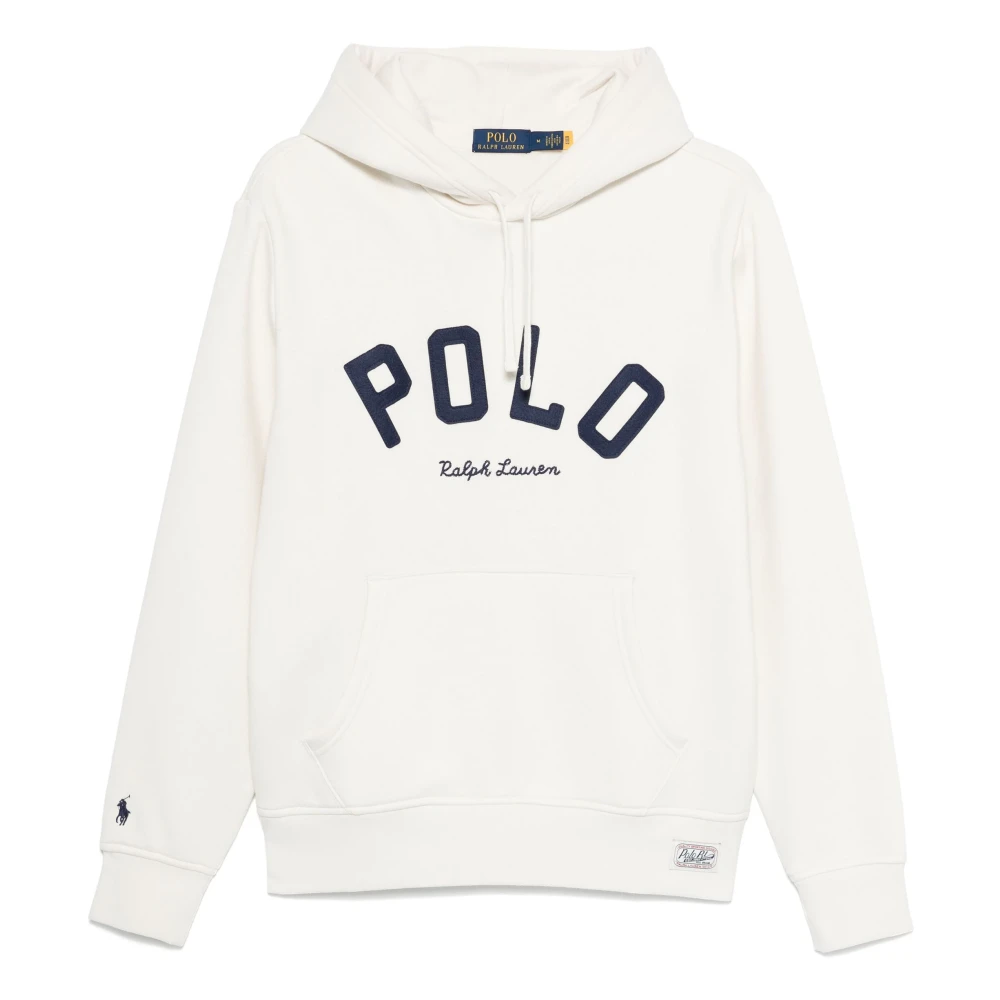 Polo Ralph Lauren Geborduurd Logo Katoenmix Hoodie White Heren