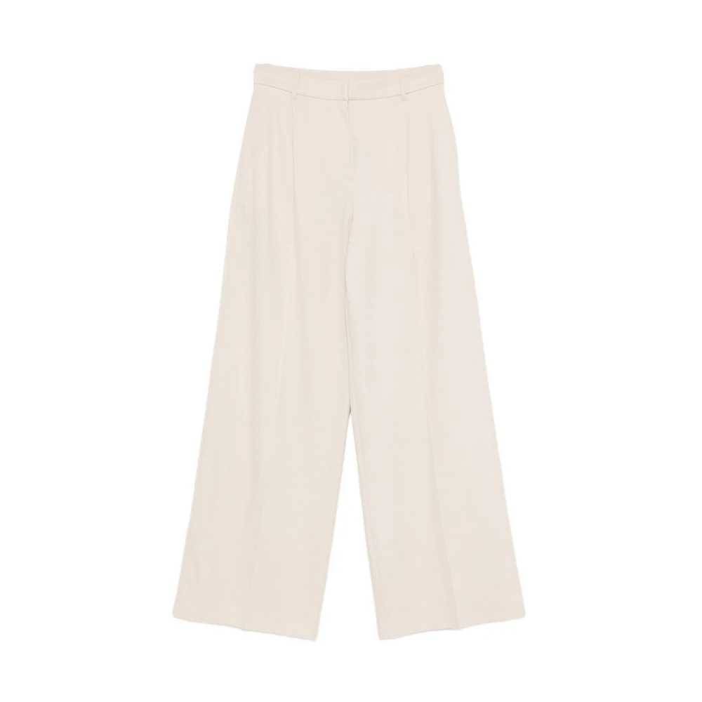 Max Mara Women's Beige Wide Trousers