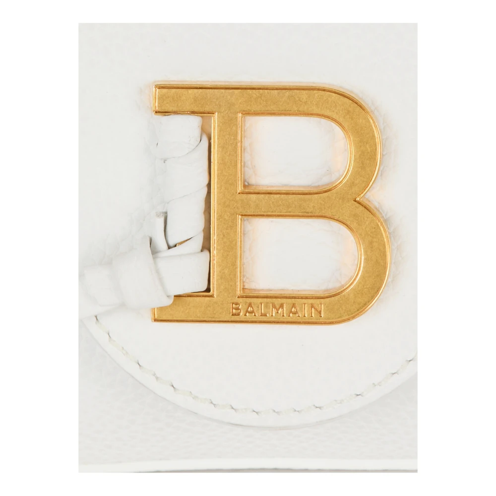 Balmain Gestructureerd kalfsleer B-Buzz 17 Mini tas White Dames