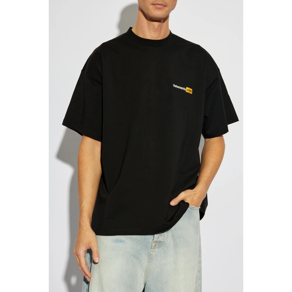 Vetements T-shirt met logo Black Heren