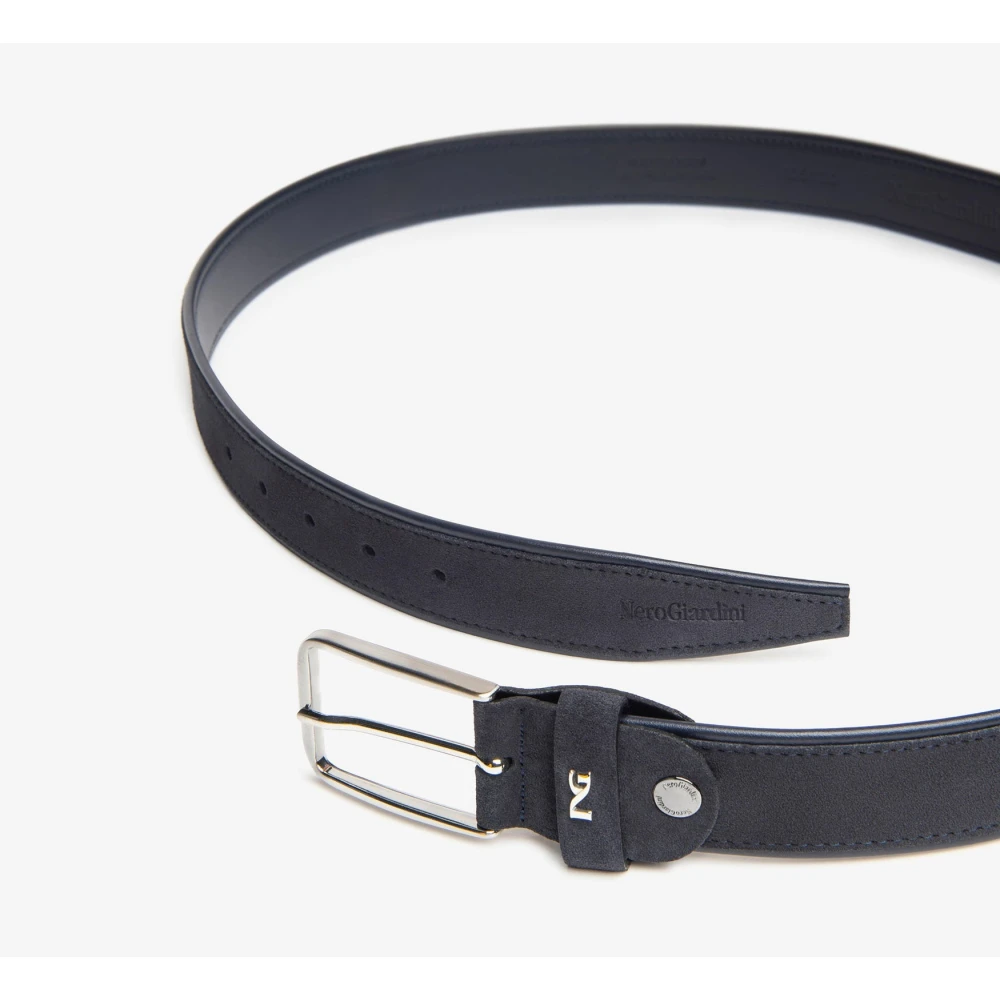 Nerogiardini Leren herenriem Blue Heren