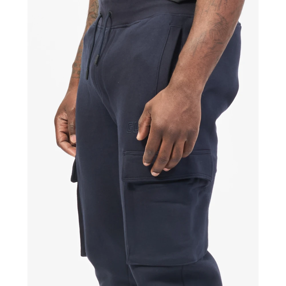Guess Blauwe Cargo Broek met Logo Print Blue Heren