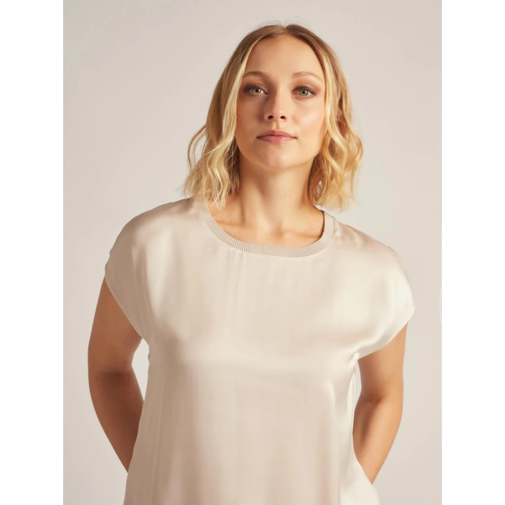 Elena Mirò Stijlvolle T-Shirt voor Vrouwen Beige Dames