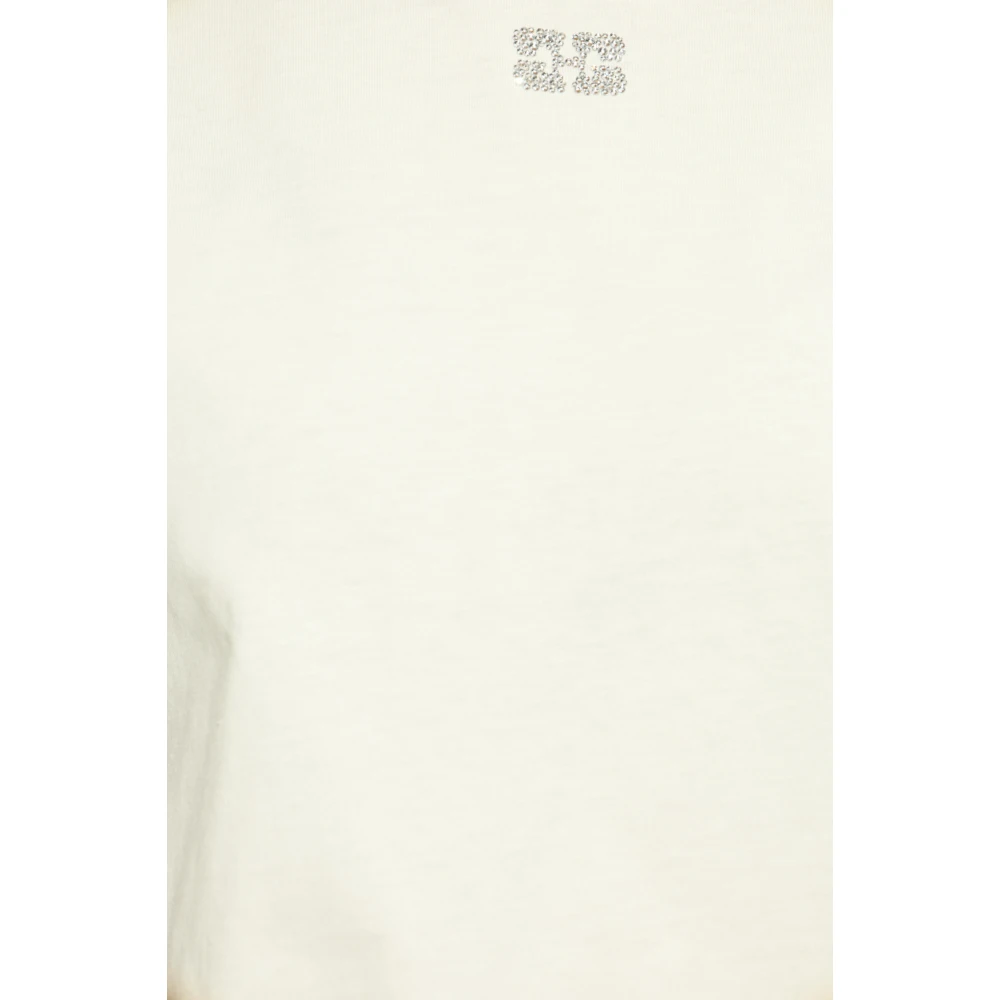 Ganni Logo T-shirt White Dames