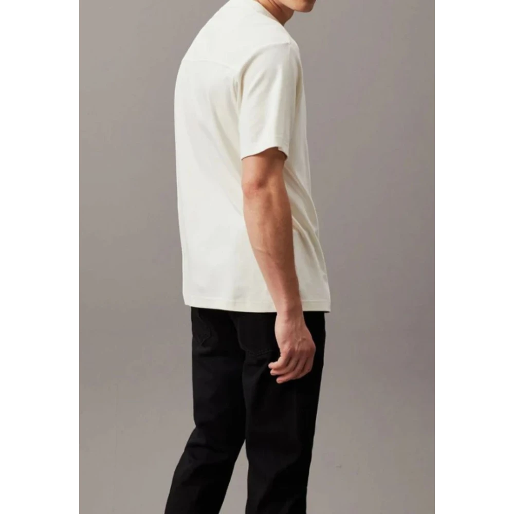 Calvin Klein Schaduw reliëf logo tee Beige Heren