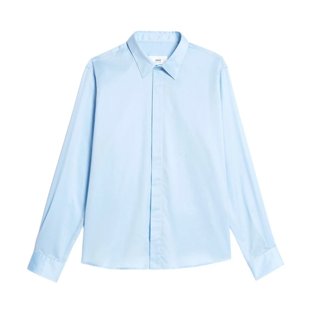 Ami Paris Sky Blue Hidden Buttoning Skjorta Blue, Dam