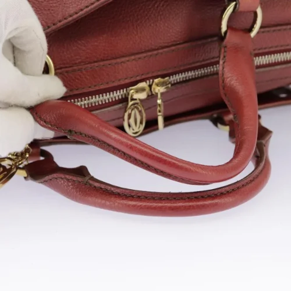 Cartier Vintage Pre-owned Leather handbags Red Dames