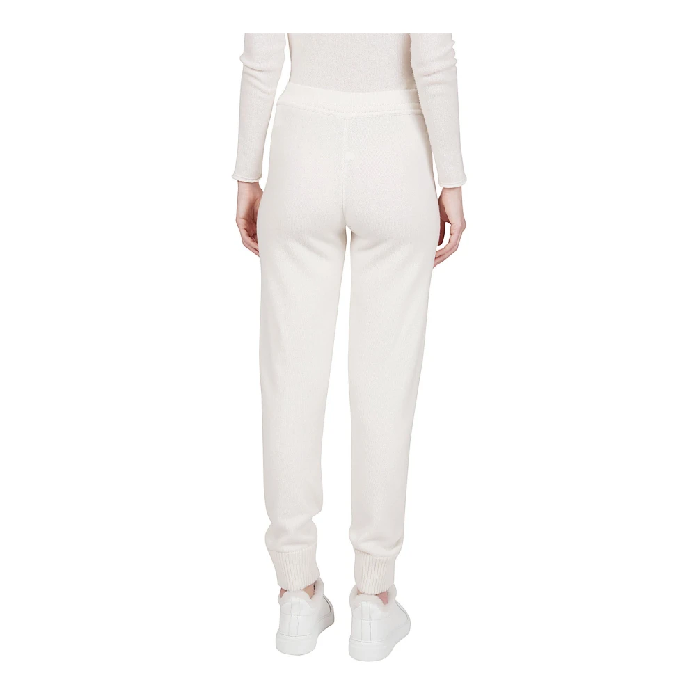 Eleventy Cashmere broek met trekkoord en tipping White Dames