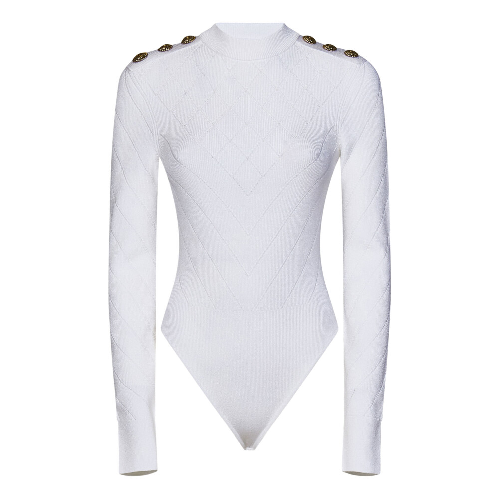 Balmain ribbed discount knit bodysuit