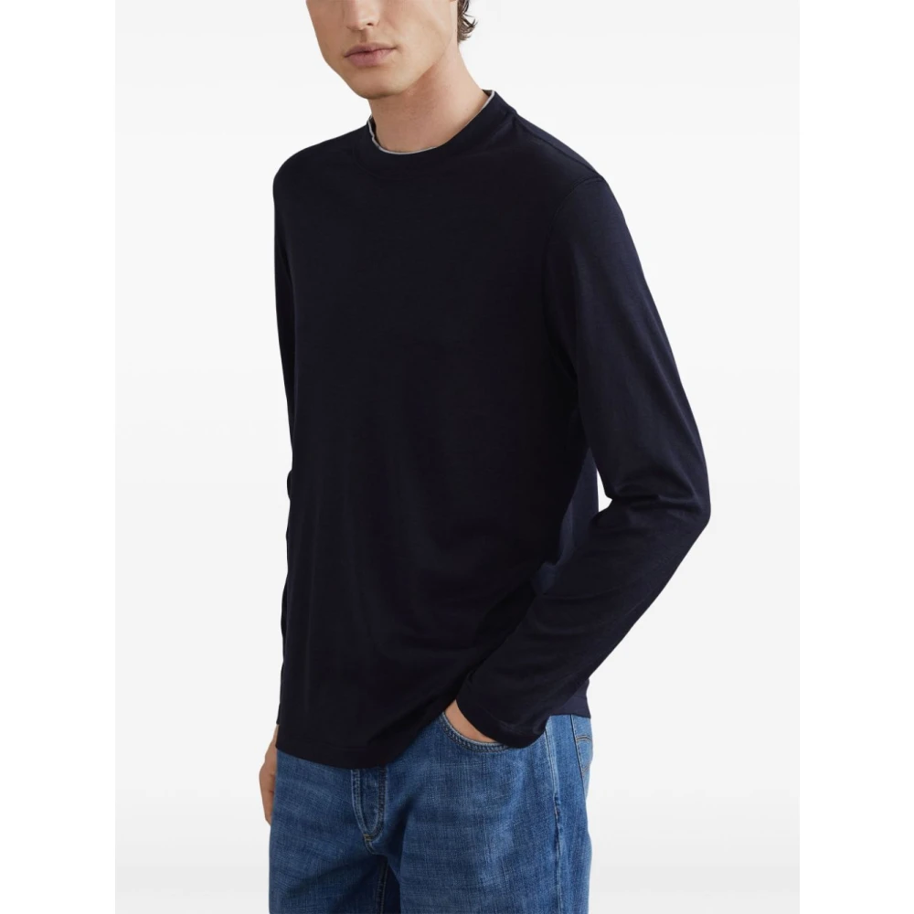 BRUNELLO CUCINELLI Stijlvolle T-shirts en Polos Blue Heren
