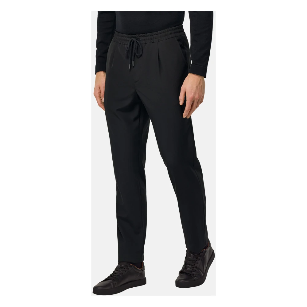 Boggi Milano B Travel City Broek in zuivere reiswol Black Heren