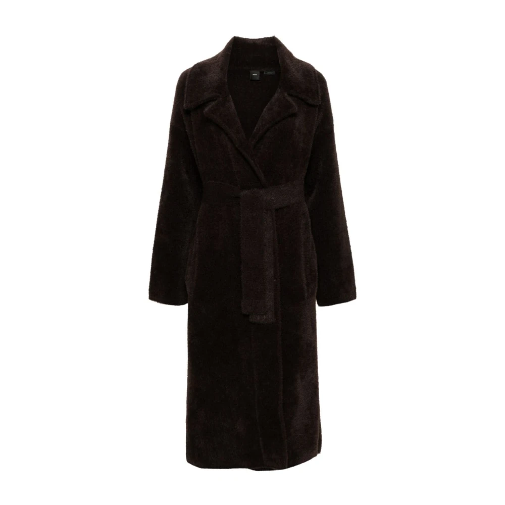 Pinko Faux-Fur Jas met Dubbele Knoopsluiting Brown Dames