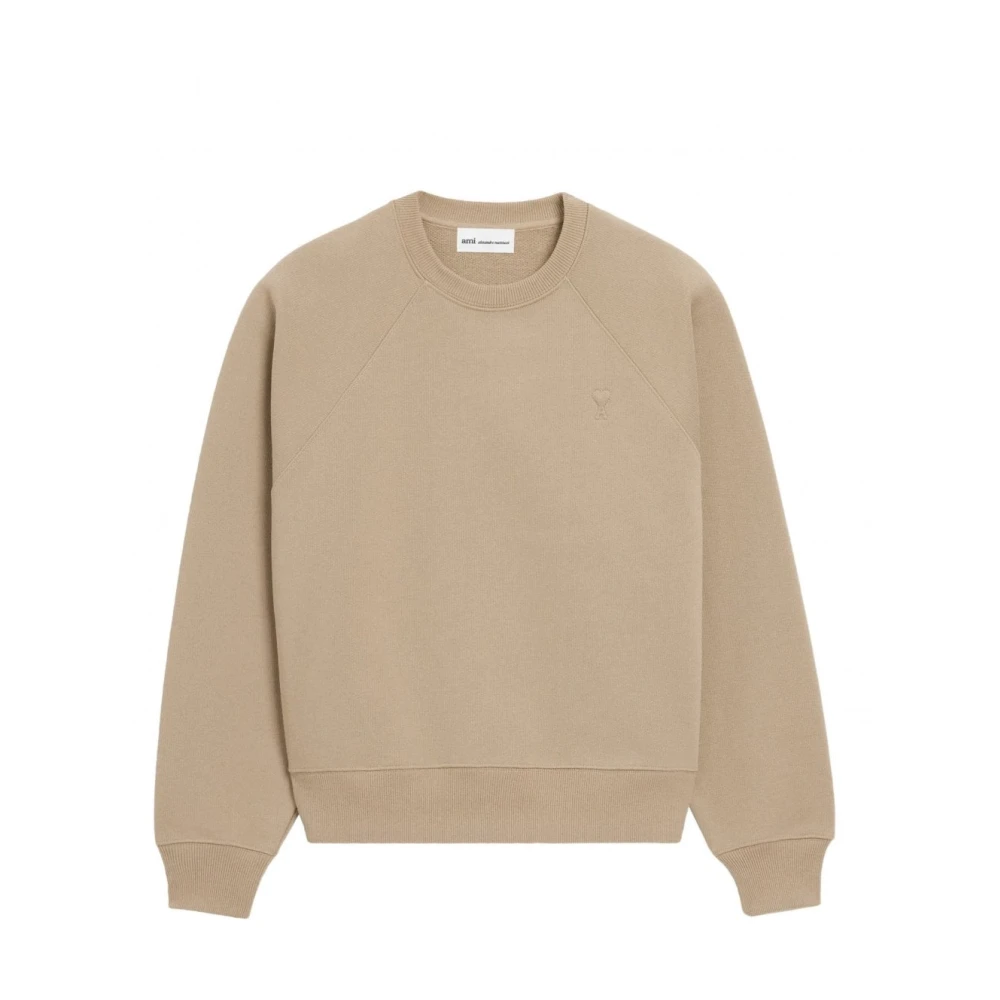 Ami Paris Men's Beige Sweatshirts, Xs, Loopback Adc Sweatshirt