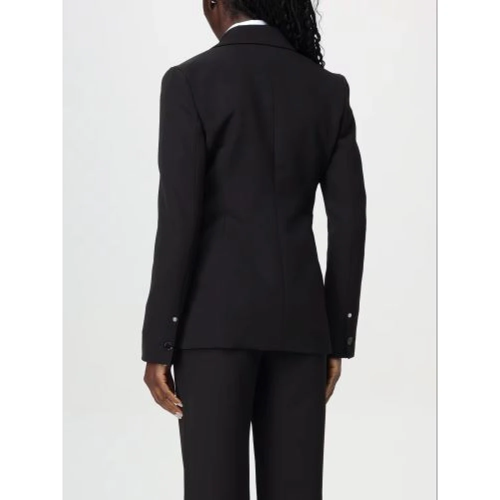 Moschino Zwarte single-breasted jas Black Dames