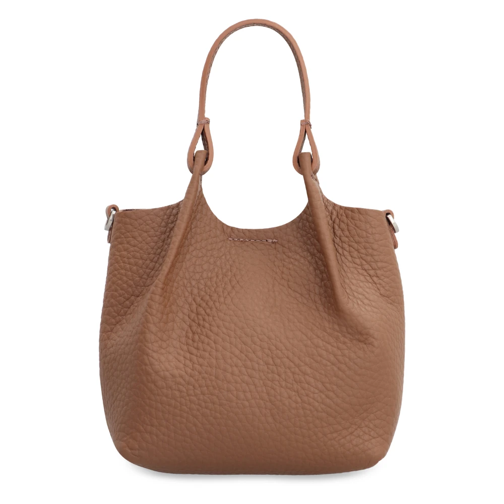 Gianni Chiarini Leren handtas met afneembare band Brown Dames