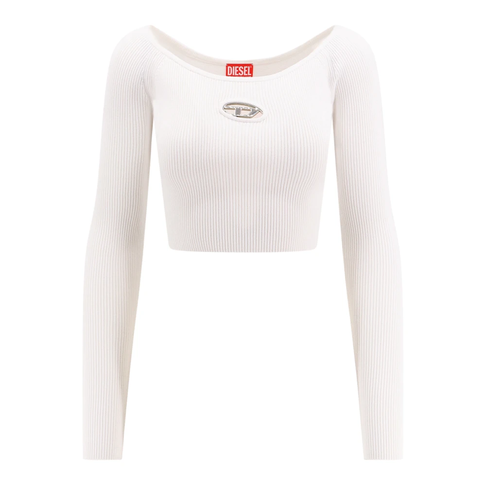 Diesel Viscose Crop Top White Dames