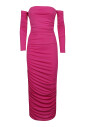 robe-midi-drapee-epaules-denudees