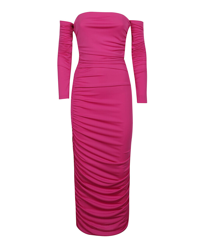 robe-midi-drapee-epaules-denudees