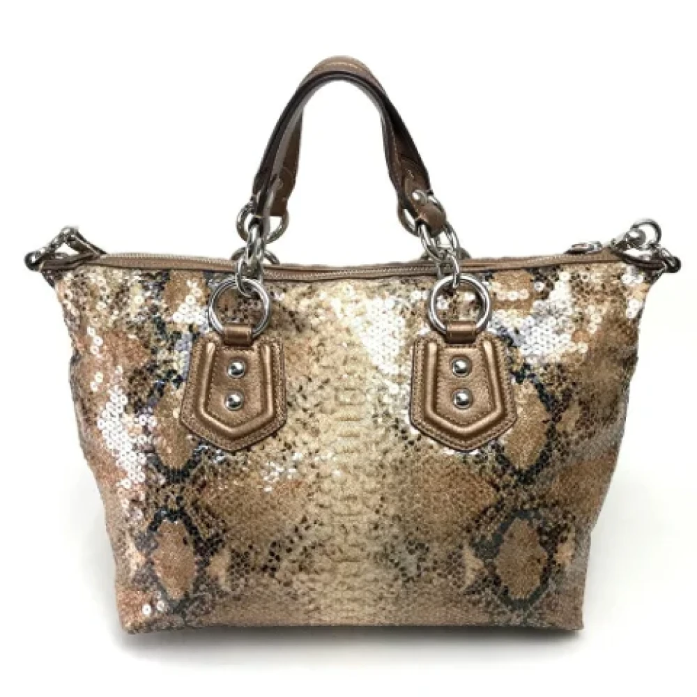 Coach Pre-owned Canvas handbags Beige Dames