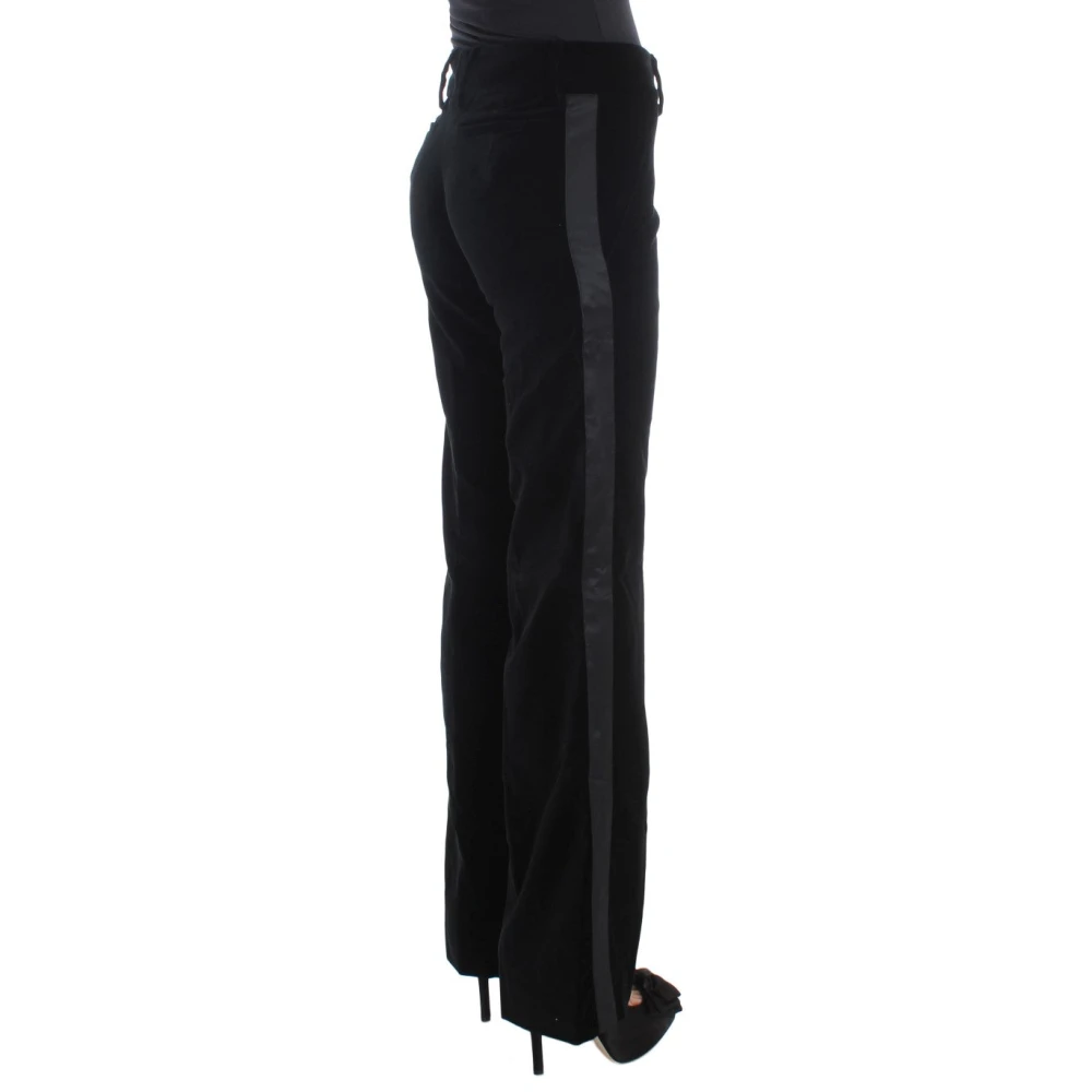 Ermanno Scervino Zwarte Wijde Pijp Zijden Broek Black Dames