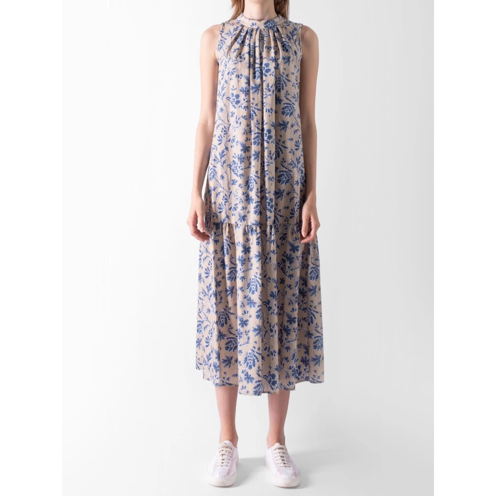 Max Mara Weekend Elegante bloemenjurk met strikdetail Beige Dames