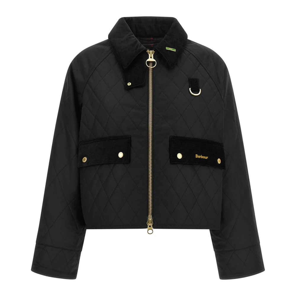 Barbour Women's Black Icons Quilted Spey Wax Jacket In /Classic, Cotton, Size 12 - Image 3