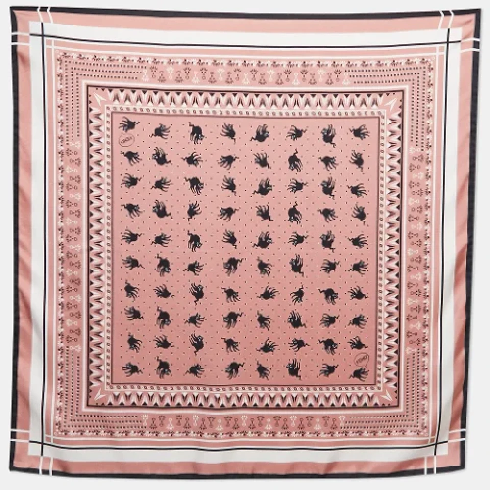 Fendi Vintage Pre-owned Silk scarves Pink Dames