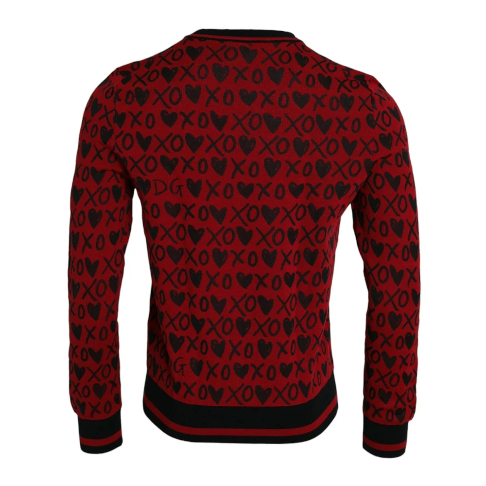 Dolce & Gabbana Xoxo Print Crew Neck Sweater Multicolor Heren